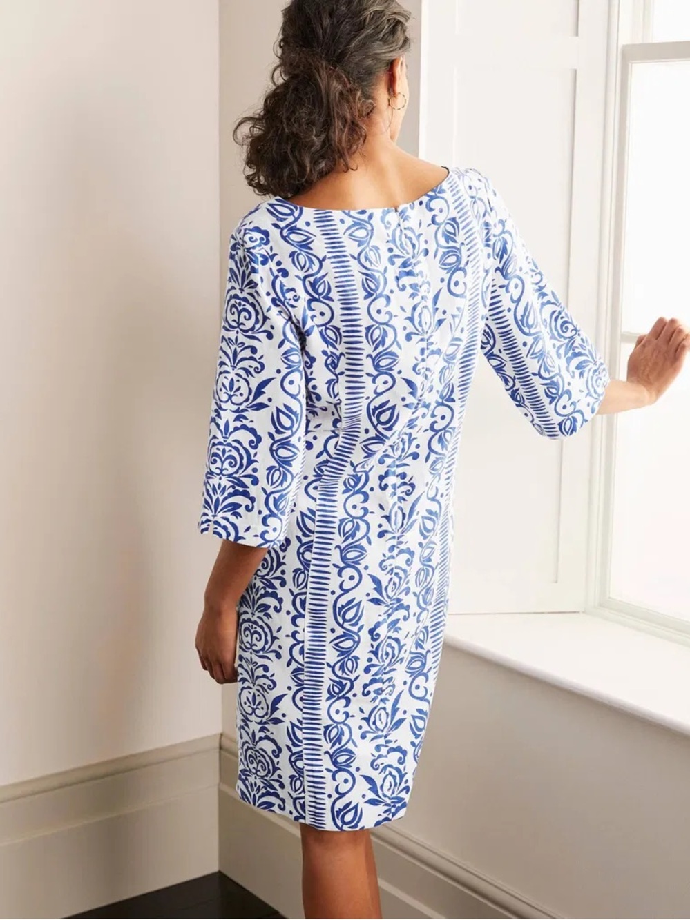 Boden Blue & White Laurie Linen Dress - Picture 4 of 11